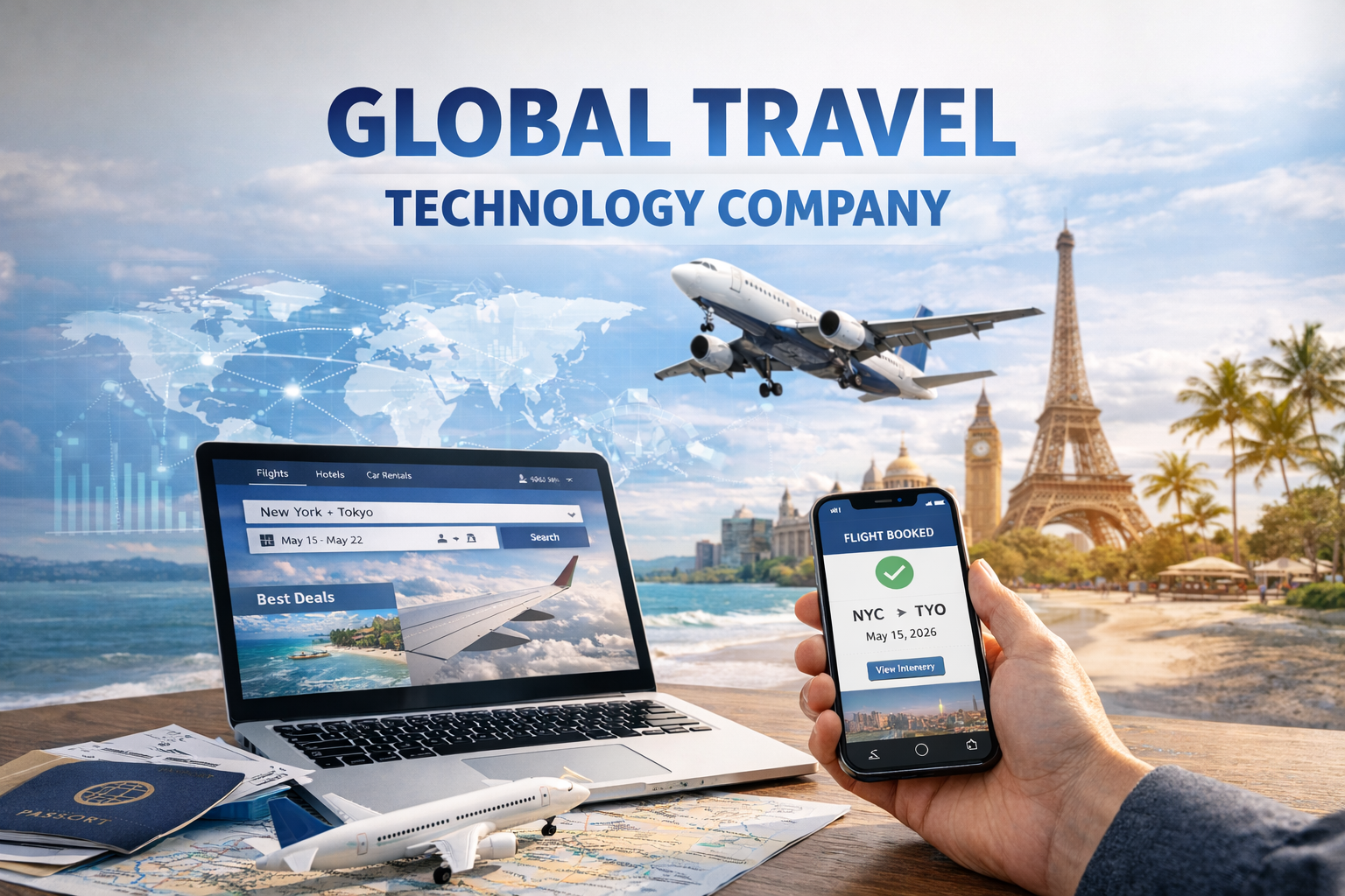 Global travel technology company travel software platform in real office setting