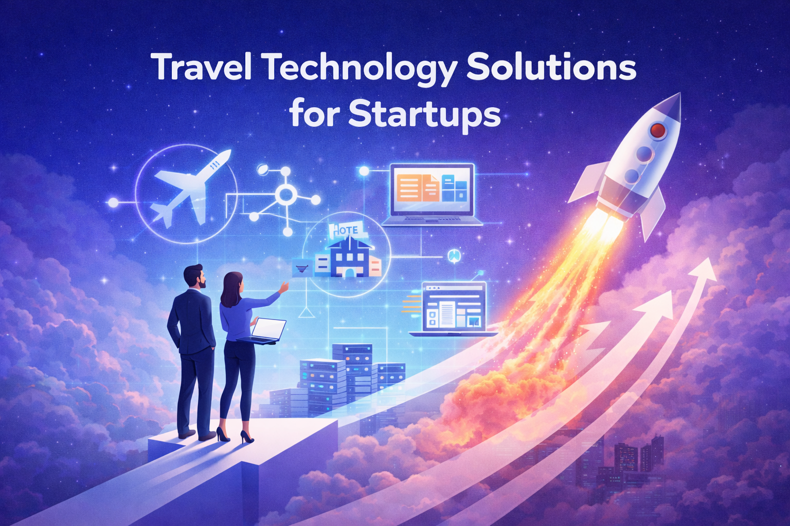 Travel Technology Solutions for Startups Growth Concept